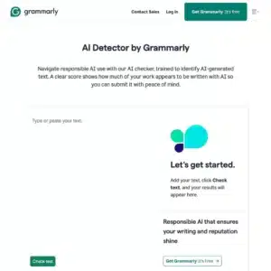 Grammarly AI Detector. Website screenshot.