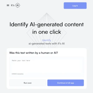 Its AI AI detector. Website screenshot.